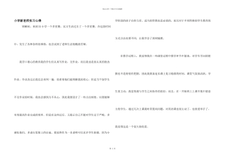 小学新教师实习心得