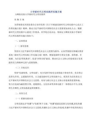 小学新时代文明实践所实施方案