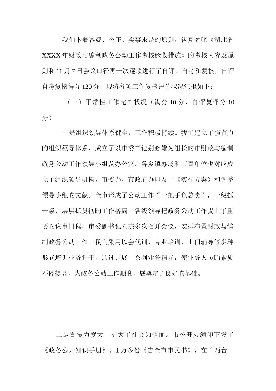 2025年市财政与编制政务公开工作自评自考复核报告_第2页
