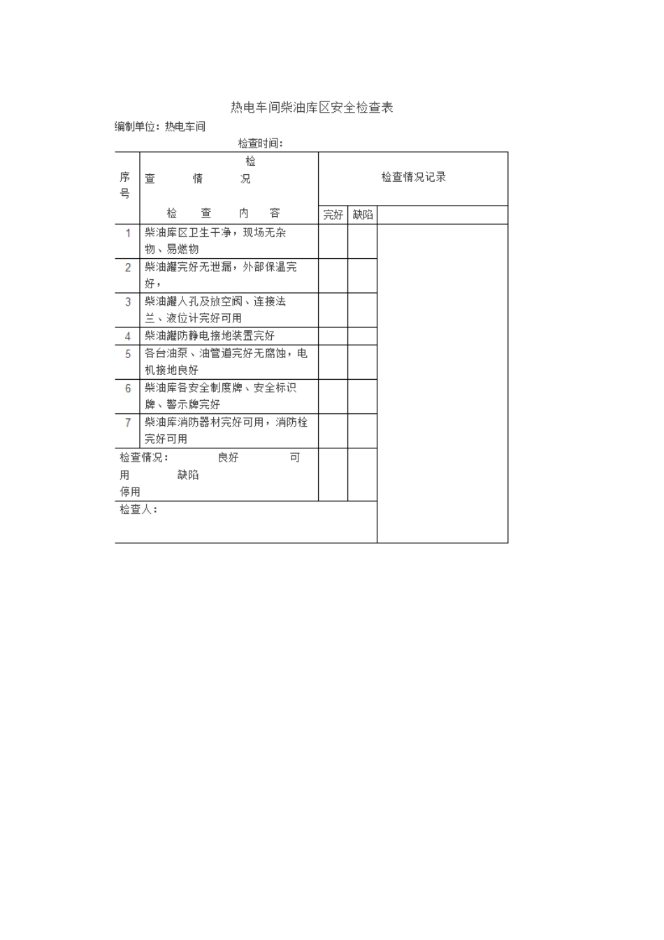 2025年电厂人必须知道火力发电厂全套安全检查表供参考_第3页