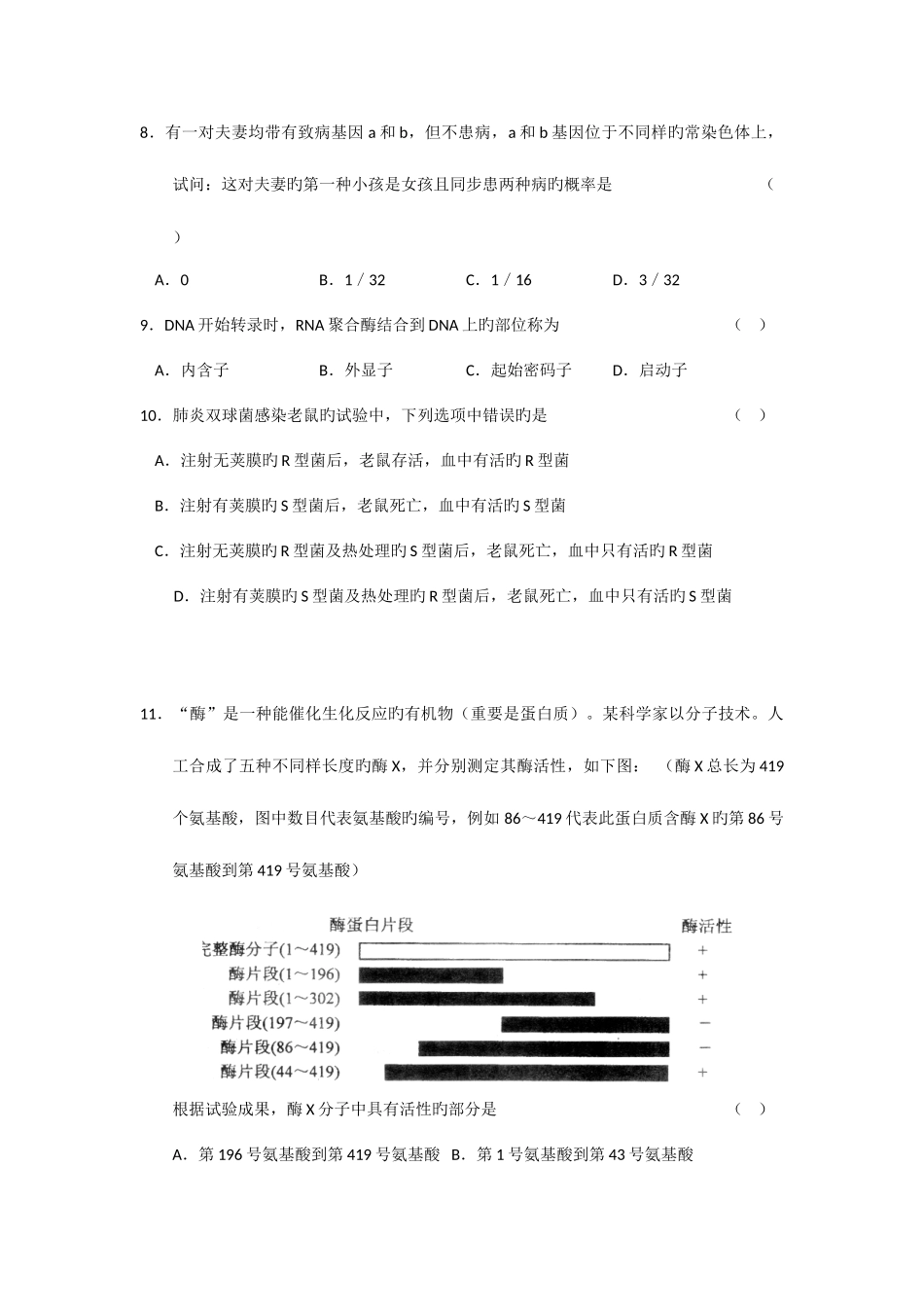 2025年江苏省高中生物学竞赛初赛试题_第2页