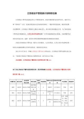 2025年江苏政法干警考试职位表