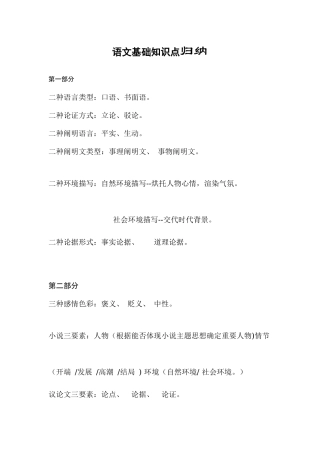 2025年语文基础知识点归纳