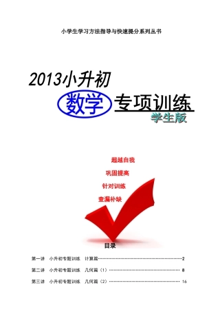 2025年小升初数学专项训练