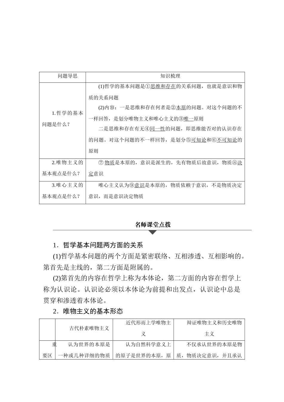 2025年高三政治考点专题复习检测_第1页