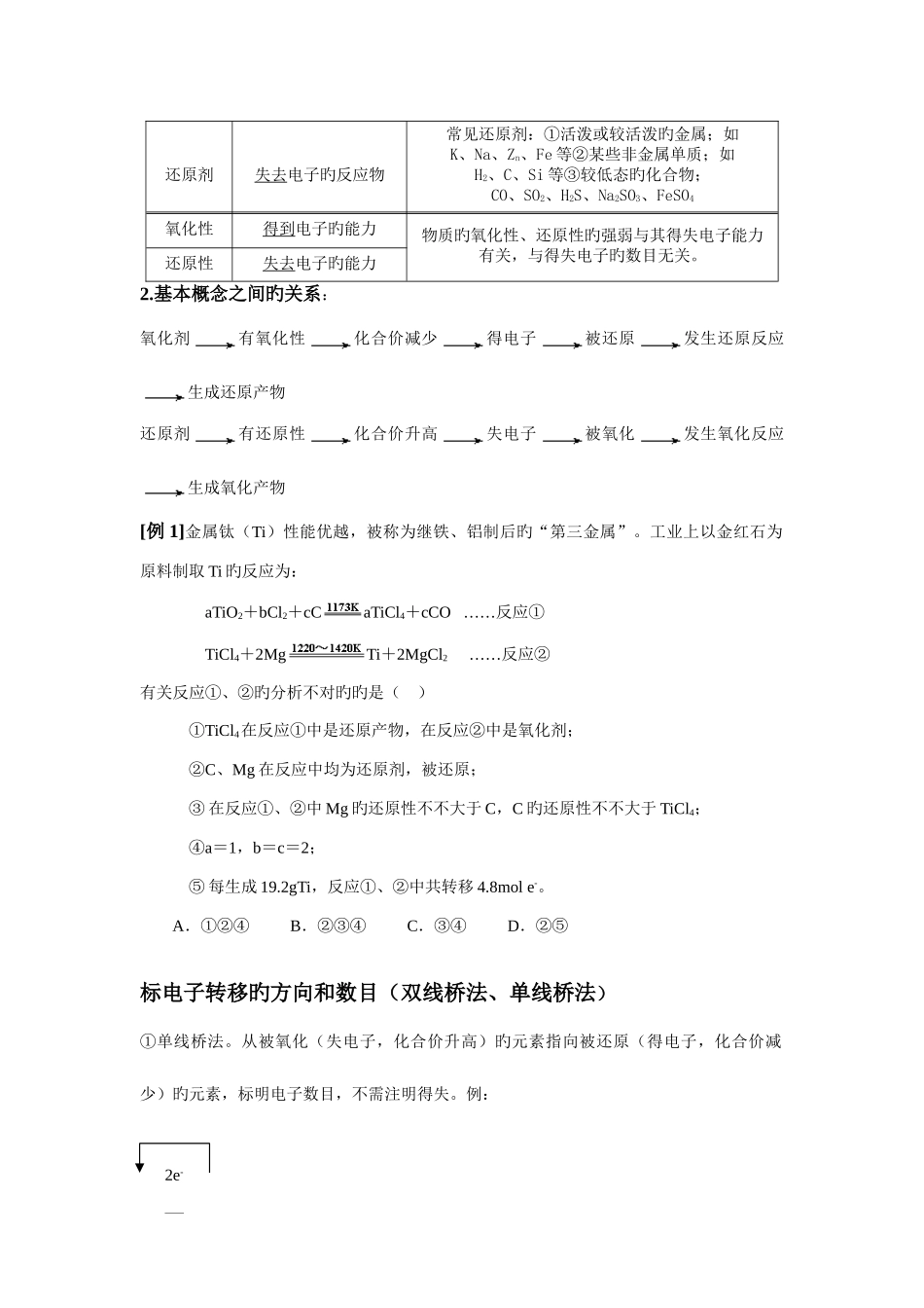 2025年氧化还原反应知识点总结氧化还原反应_第2页