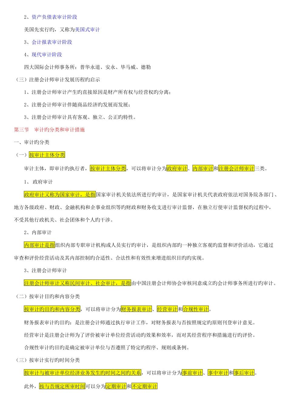 2025年自考审计学复习精华_第3页