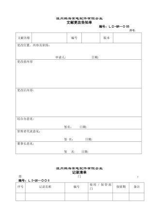 2025年iso9001全套记录表格