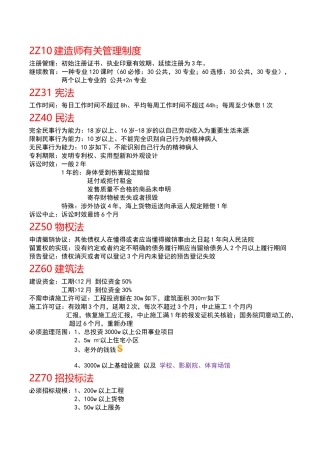 2025年二级建造师法规有关时间和数字知识点汇总