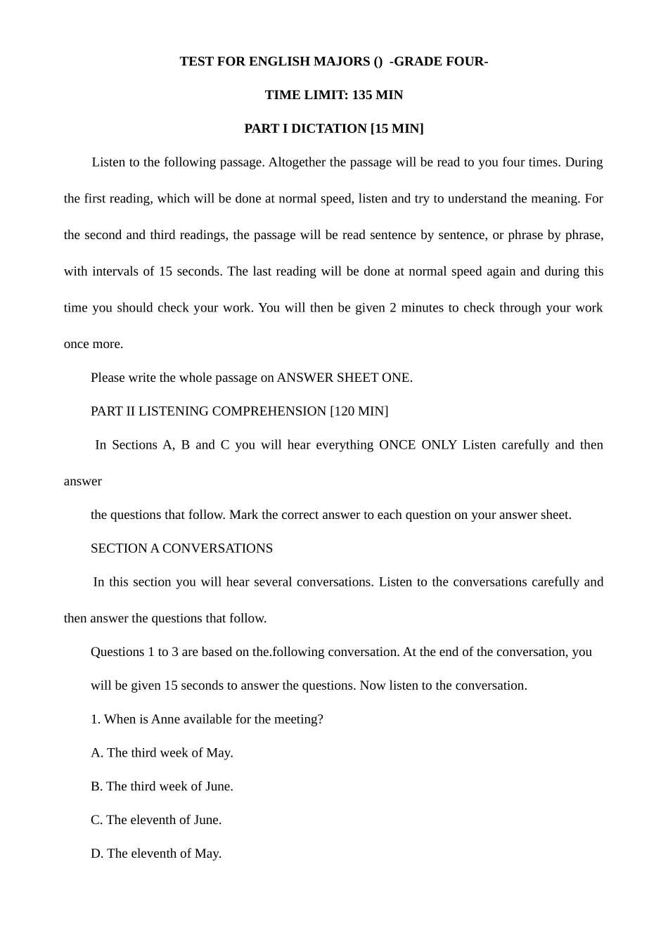 2025年英语专四真题及答案详解_第1页