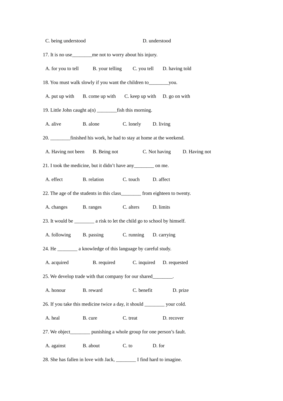 2025年河南专升本公英及答案_第3页