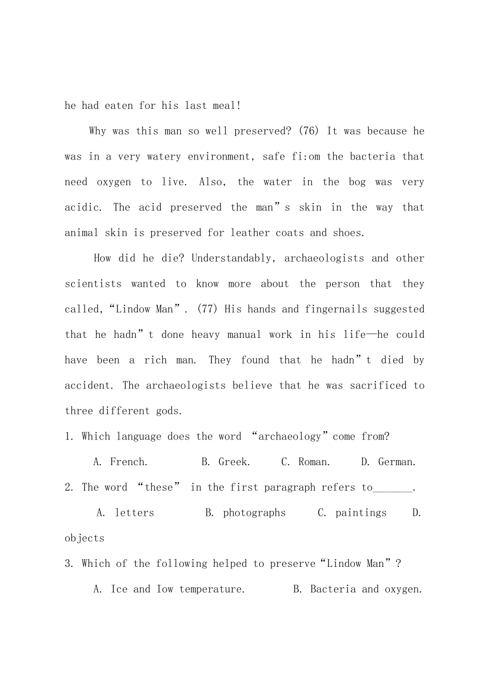 2025年11月北京成人英语三级考试真题A卷_第3页