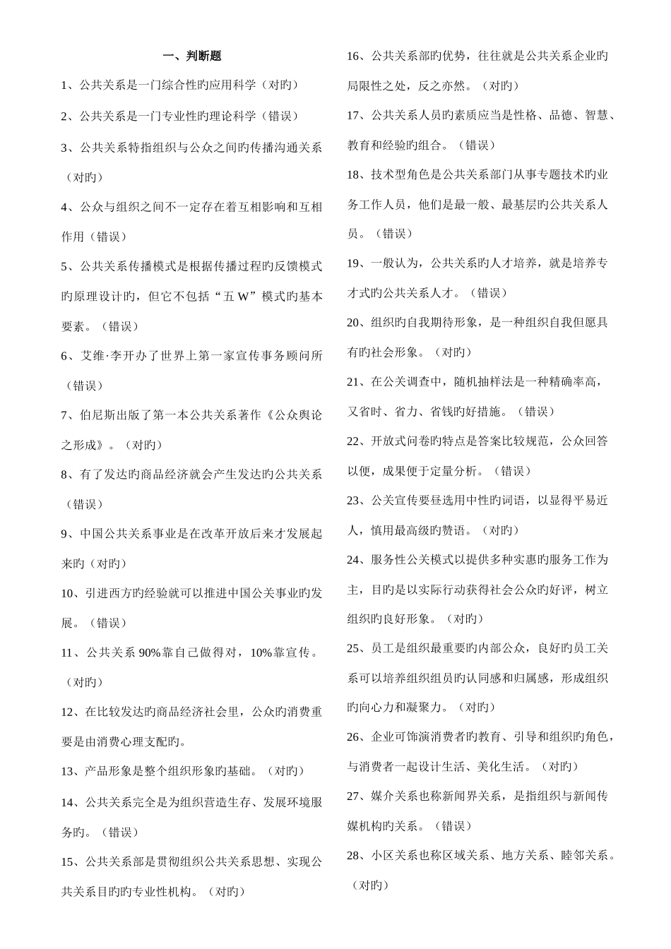 2025年电大行政管理公共关系学复习资料_第1页