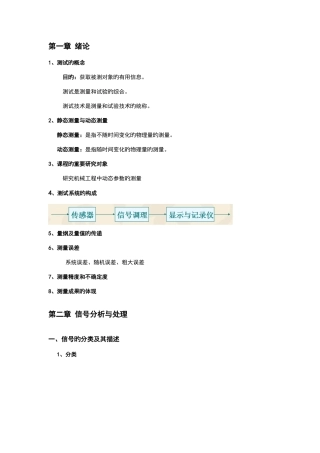 2025年机械工程测试技术基础知识点整合