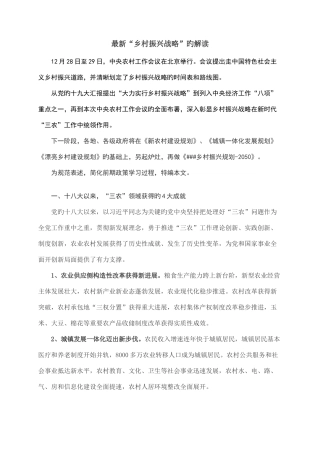 2025年乡村振兴战略解读