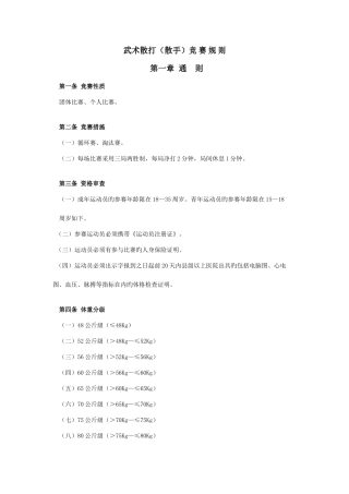 2025年武术散打竞赛规则