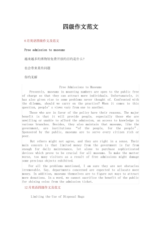 2025年新版四级作文范文