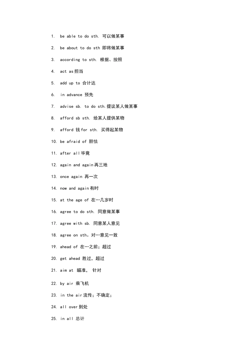 2025年成人高考英语词汇_第1页