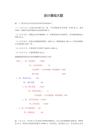 2025年会计从业资格考试大题案例2小筑收藏