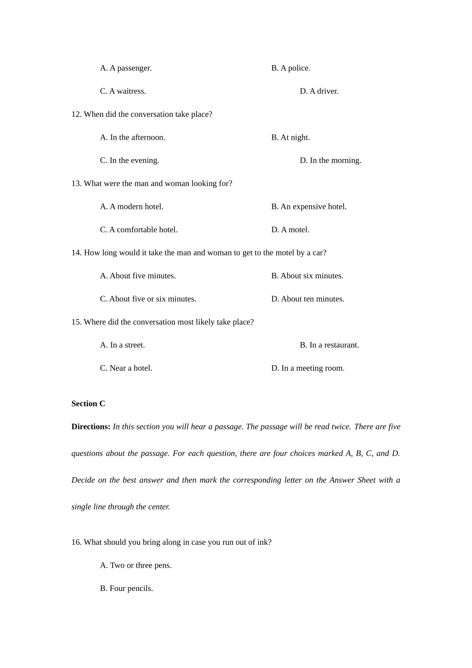 2025年5月网络教育大学英语统考B真题_第3页