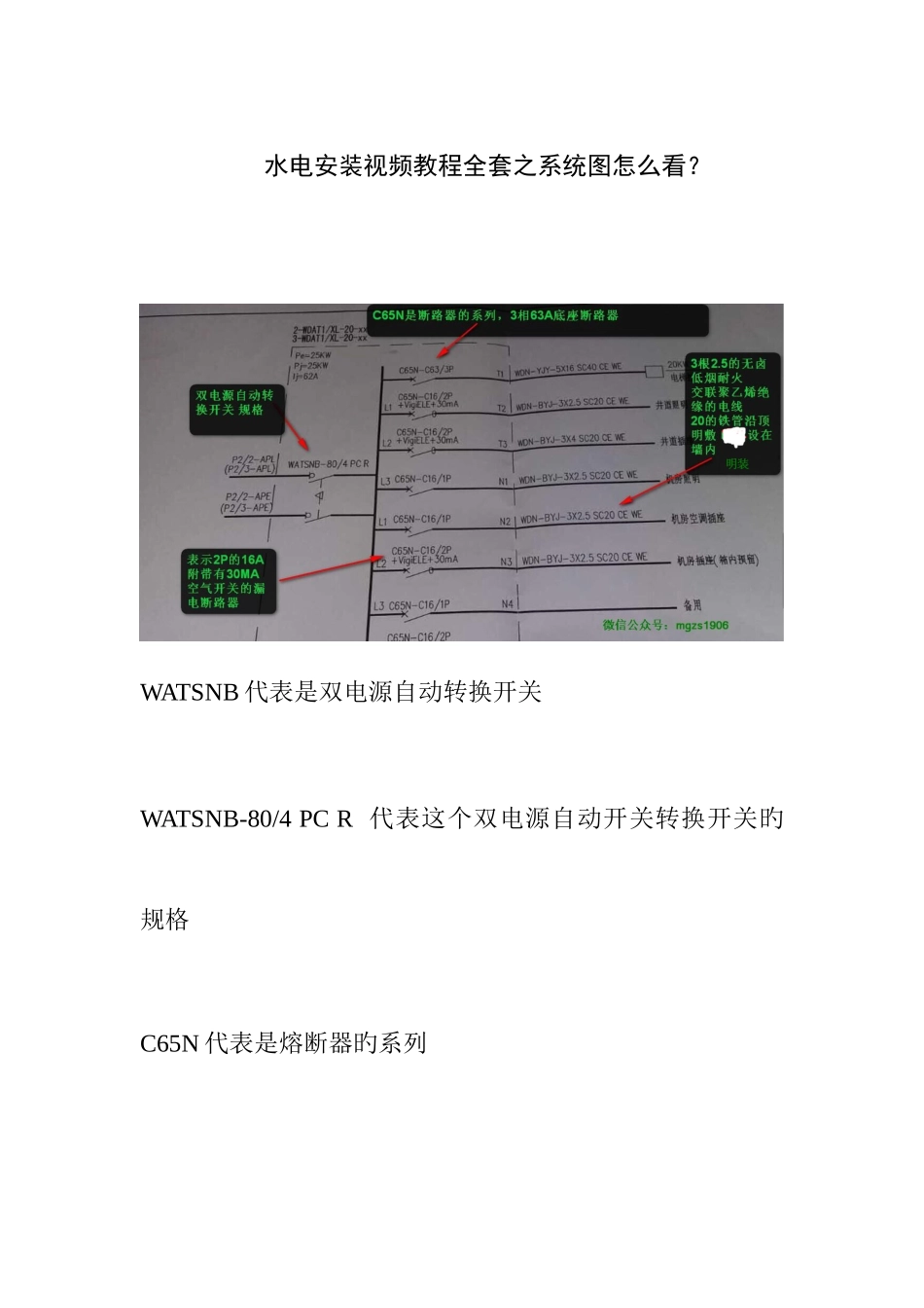 2025年水电安装视频教程全套之系统图怎么看_第1页