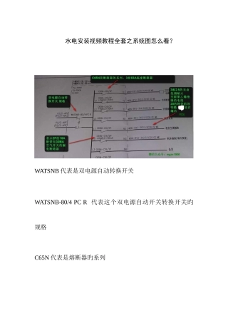 2025年水电安装视频教程全套之系统图怎么看