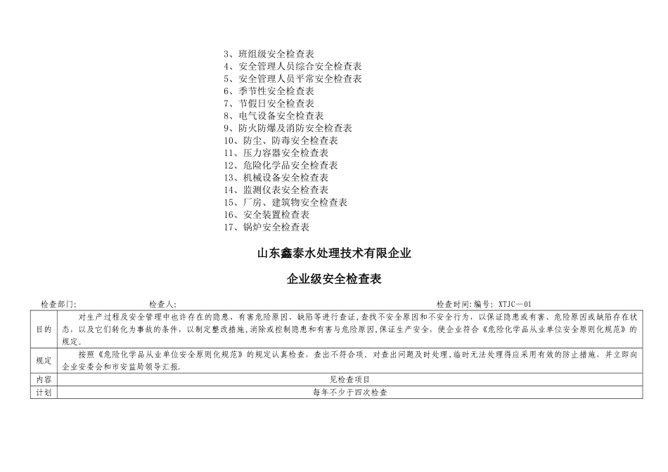 2025年安全标准化安全检查表汇总全套_第2页