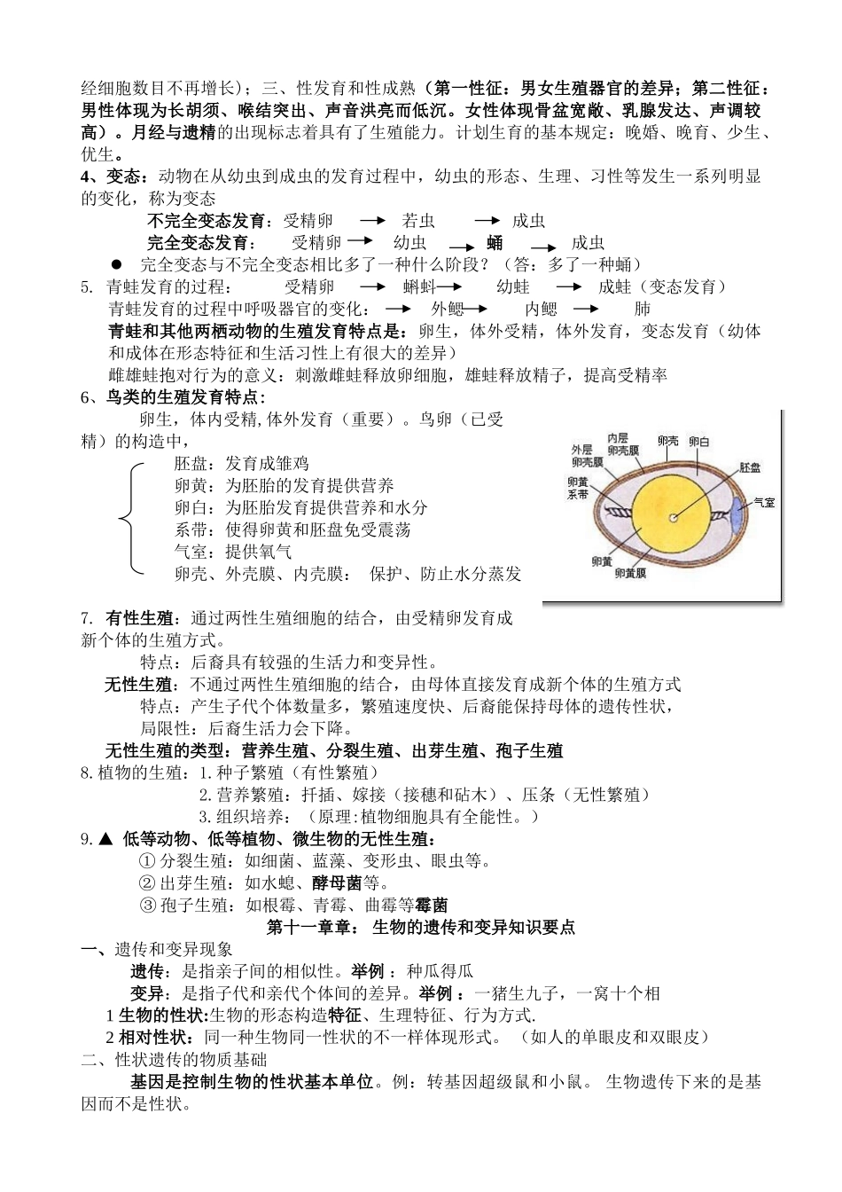 2025年北京版八级生物上册知识点总结资料讲解_第3页