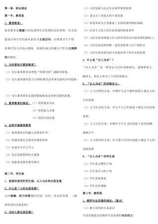 2025年教师资格证考试综合素质重点整理