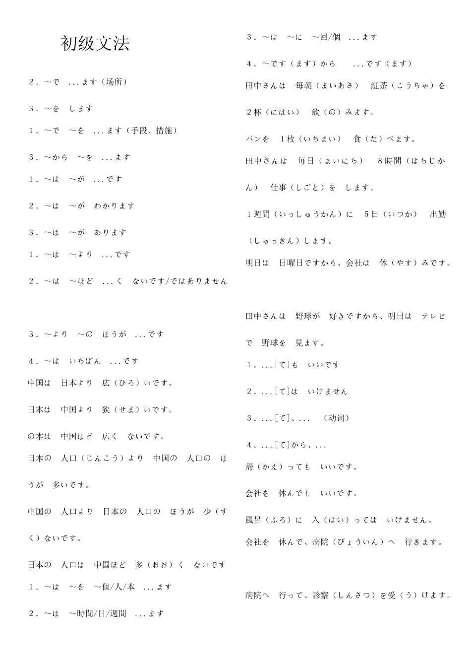 2025年日语初中级句型归纳_第1页