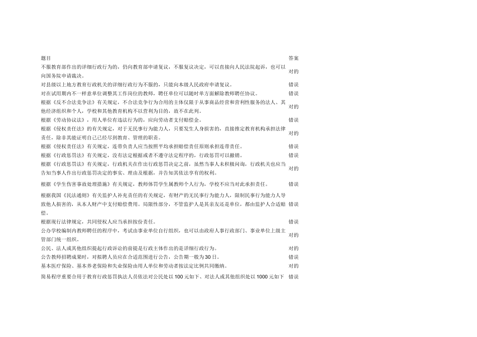 2025年江苏省中小学教师网上法律知识竞赛试题答案_第1页