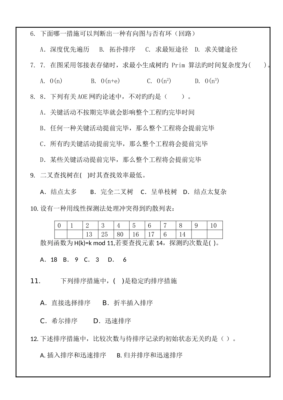 2025年春数据结构试卷真题_第3页