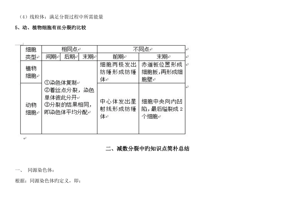 2025年有丝分裂和减数分裂知识点及图形及曲线绘制归纳_第3页