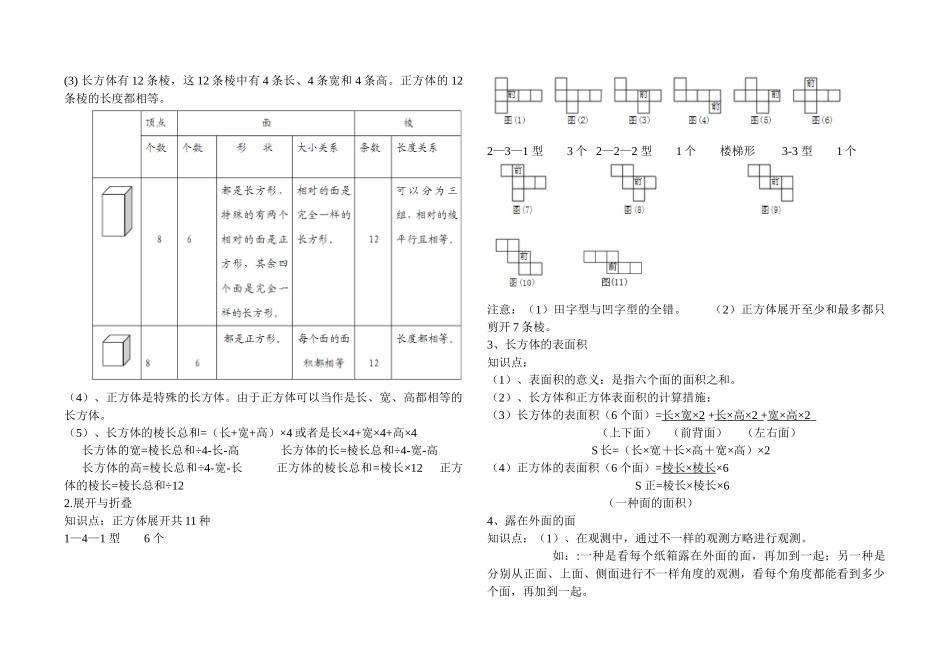 2025年北师大版五级下册数学知识点汇总22830教学教材_第2页