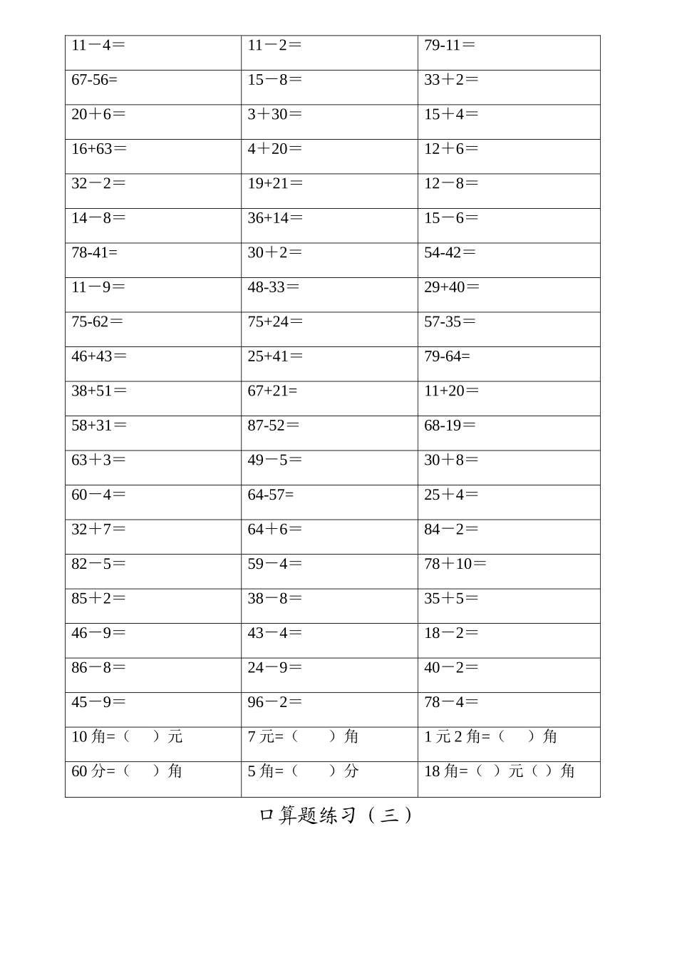 2025年苏教版一年级数学下册期末复习知识点_第2页