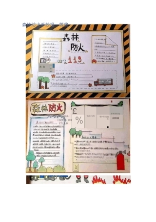 森林防火手抄报一等奖