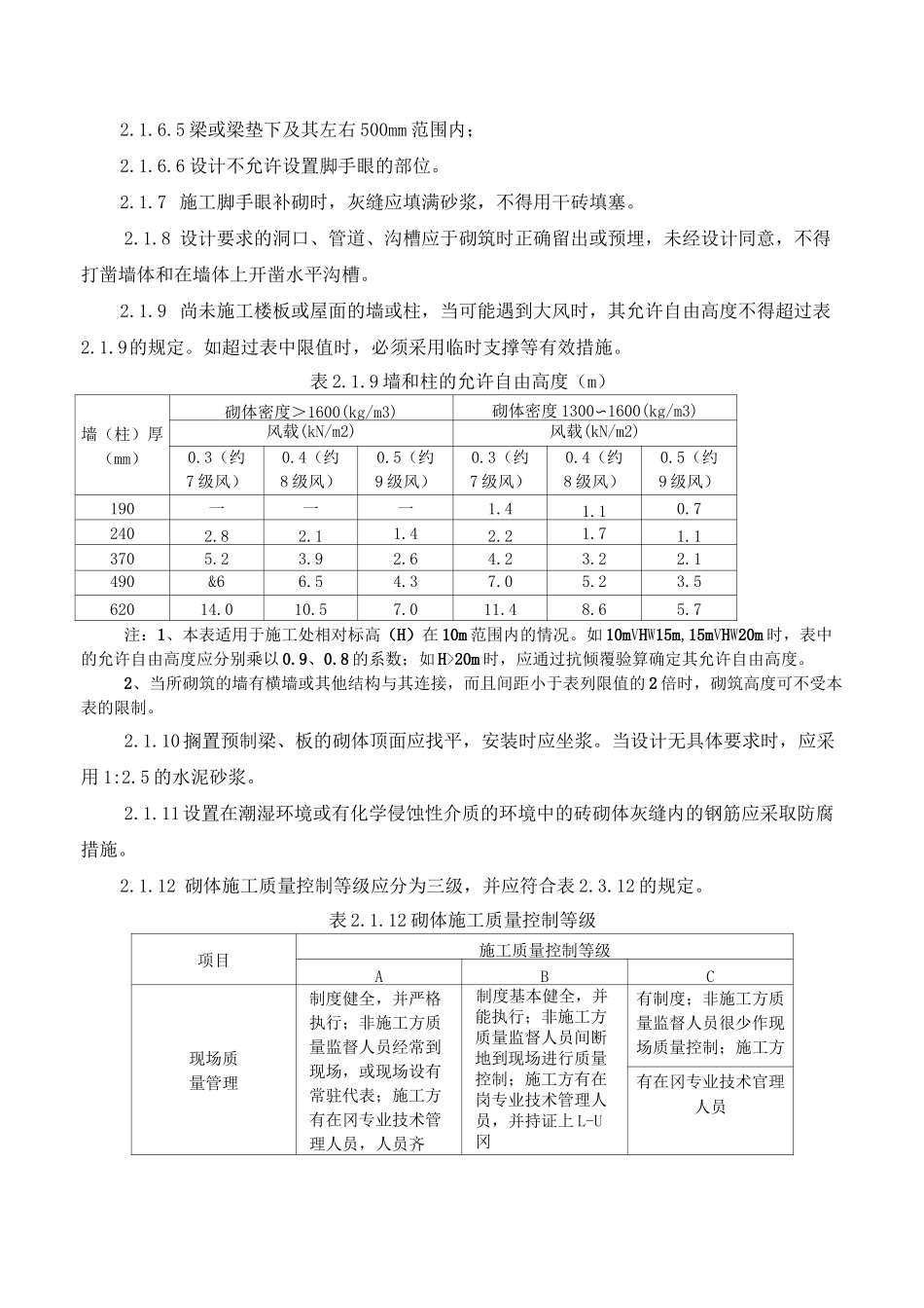 烧结多孔砖砌体施工工艺标准汇总_第2页