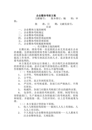 2025年公司整体目标绩效管理方案全套