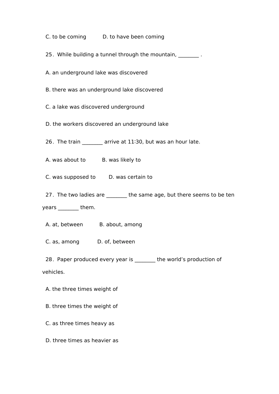 2025年辽阳职业技术学院单招英语模拟试题及答案_第2页