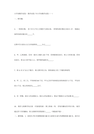 2025年小升初数学试卷套