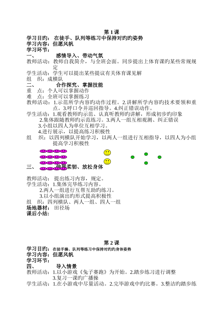 2025年苏教版小学四年级体育全册全套教案_第1页