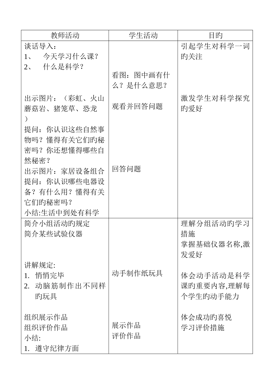 2025年苏教版一年级上册科学全册新编教案_第2页