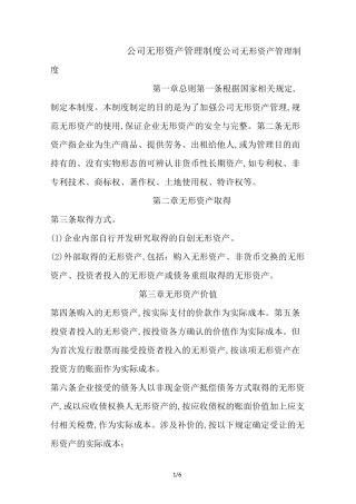 公司无形资产管理制度