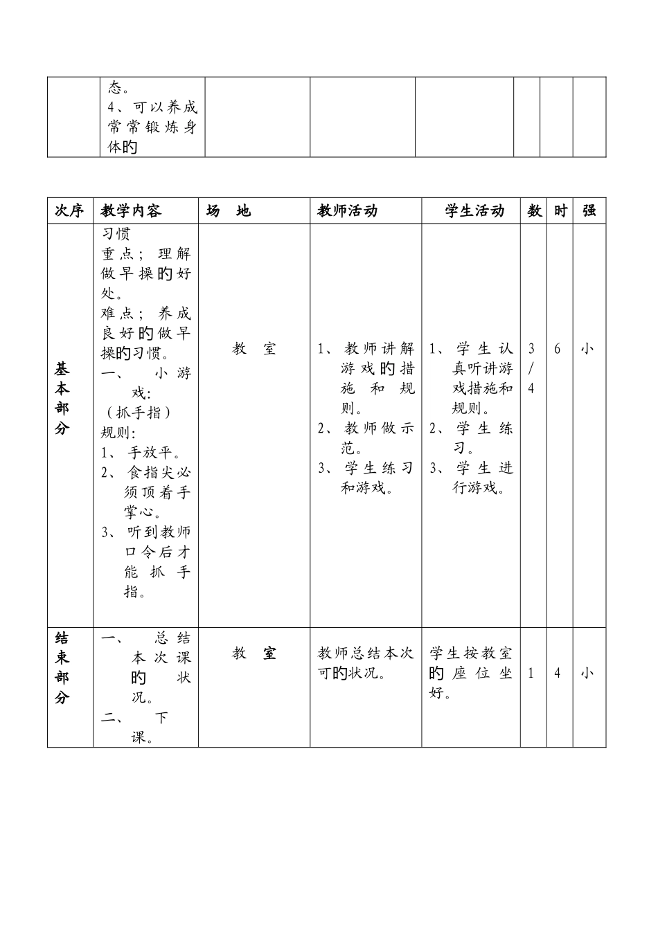 2025年小学一二年级上册体育全套的教案_第2页