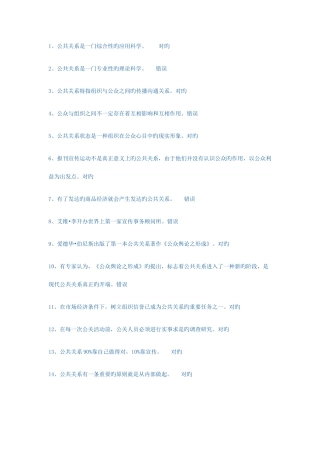 2025年电大公共关系学概论作业答案