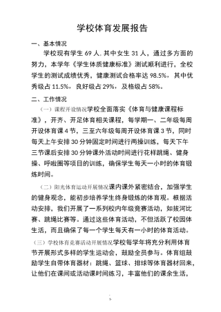 小学学校体育发展报告