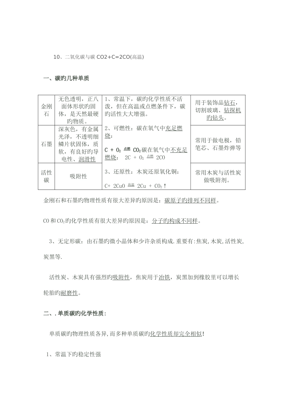 2025年碳和碳的化合物知识点总结_第2页