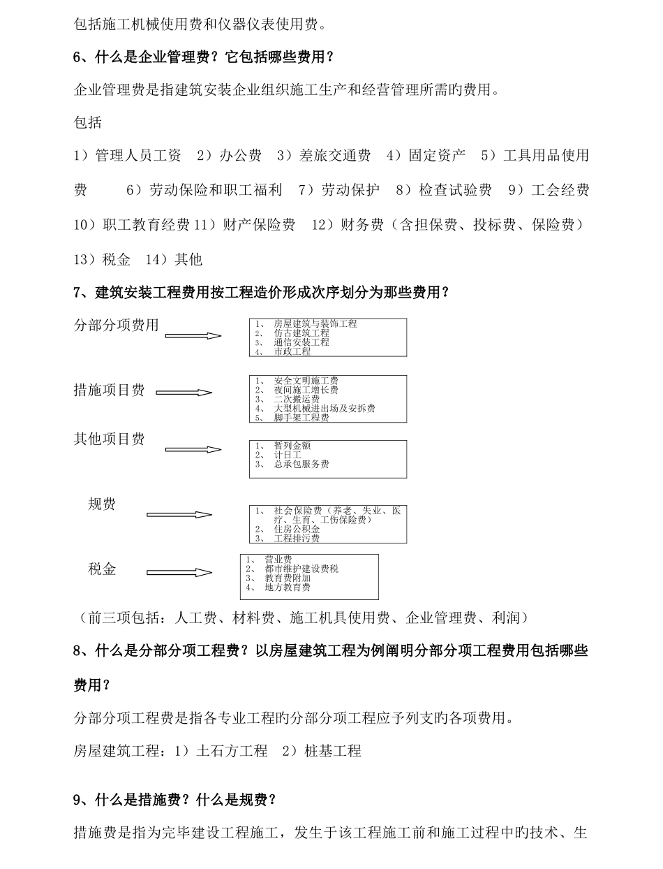 2025年福大至诚工程概预算简答题归纳_第2页