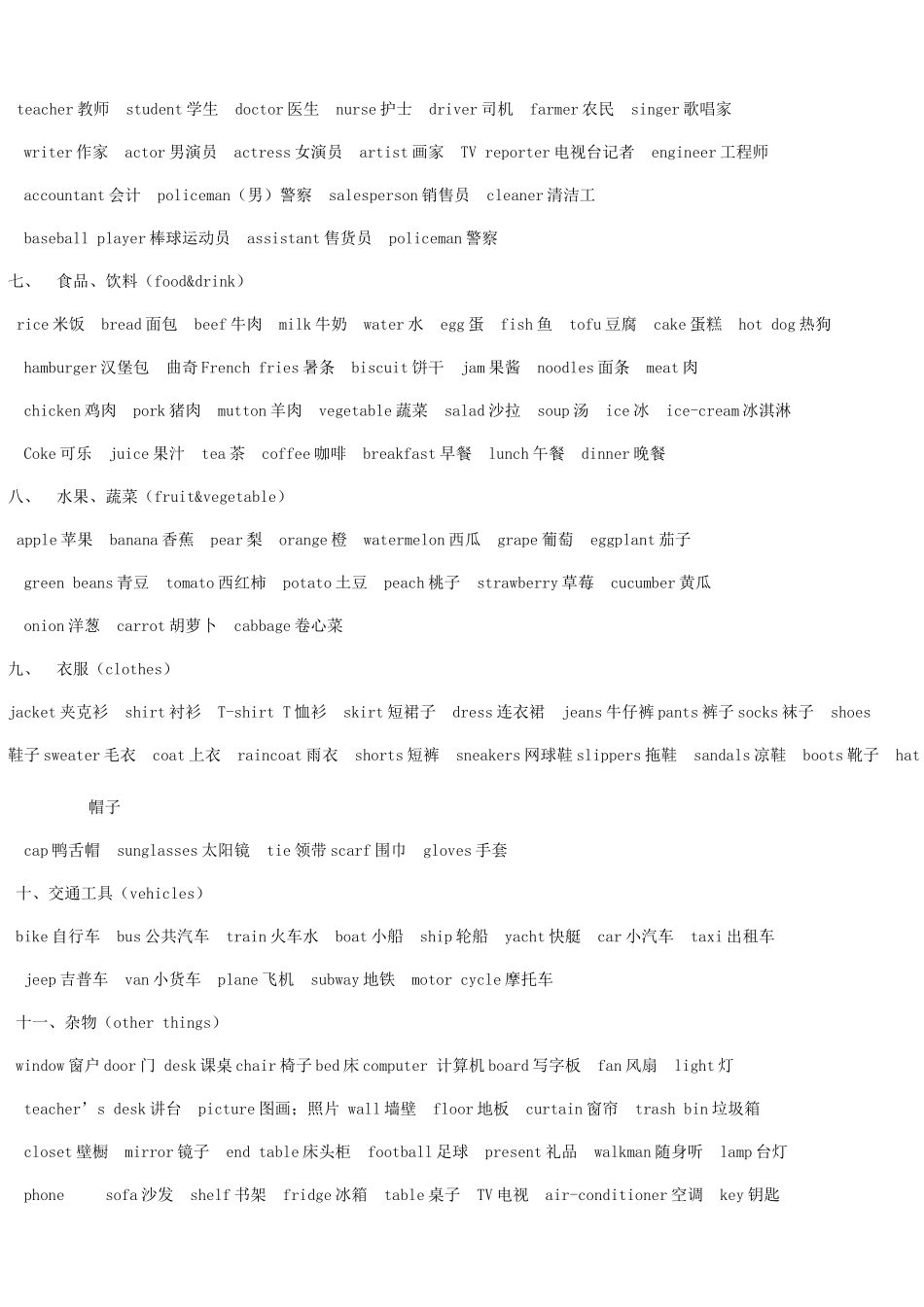 2025年小学生必背英语单词表_第2页