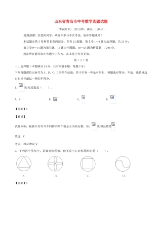 2025年山东省青岛市中考数学真题试题含解析